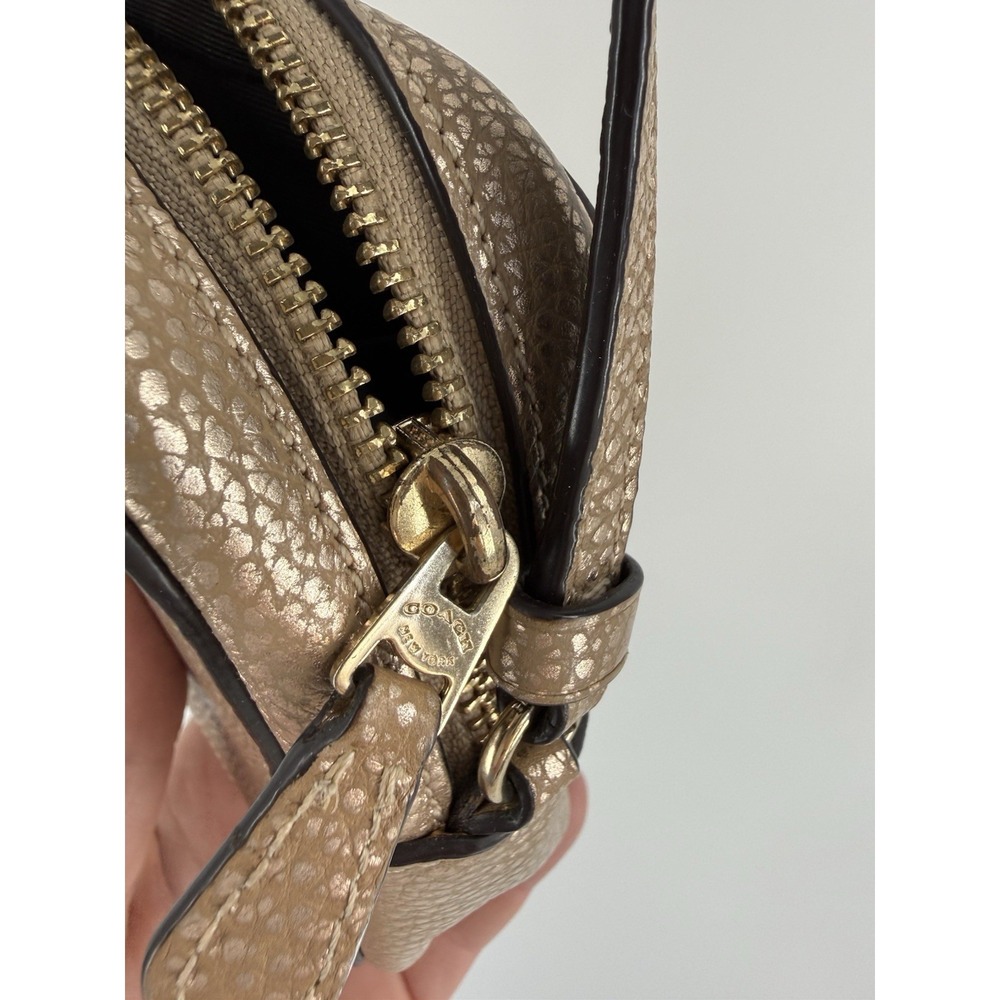 COACH Shoulder bag Metallic gold C1404 Refined Pebble Leather Camera Bag - Picture 12 of 16